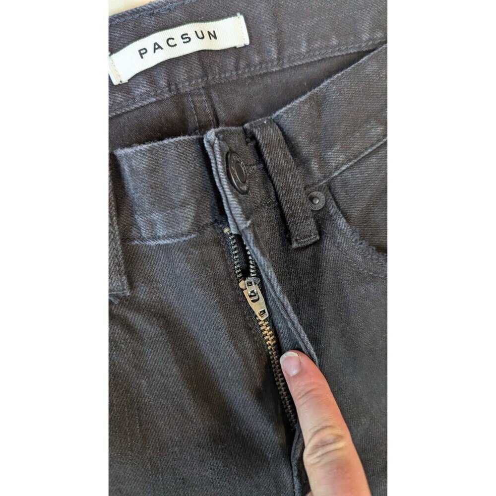 Pacsun Mens Jeans 28 X 30 Stacked Skinny Skate Punk Black Distressed — image 6 of 8